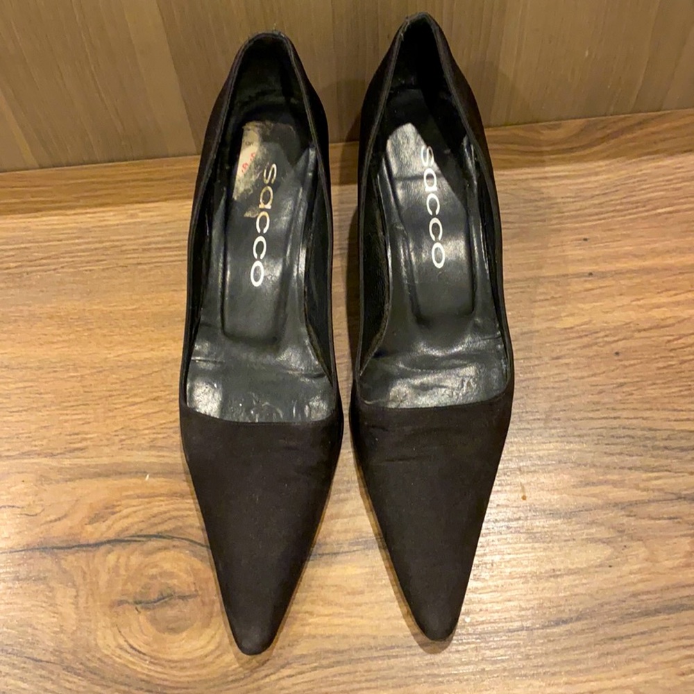 Sacco Black Silk heels